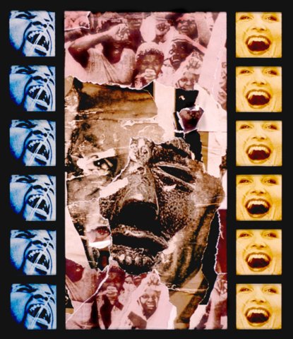 hand painted photographic collage