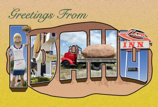 retro travel post card