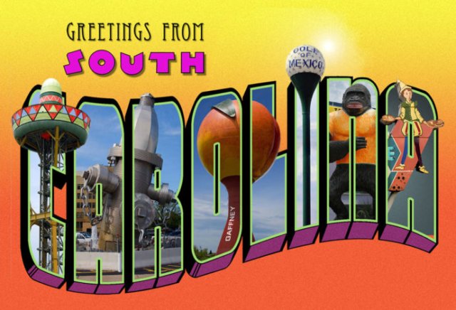 retro travel post card