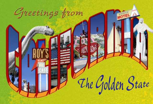 retro travel post card