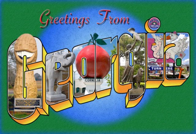 retro travel post card