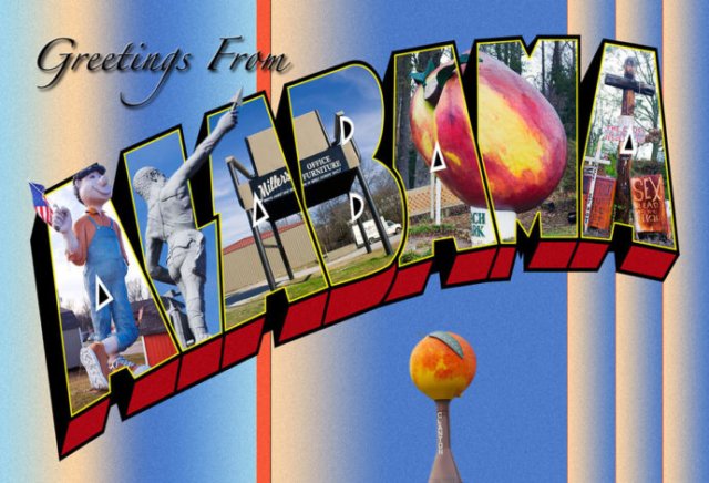 retro travel post card