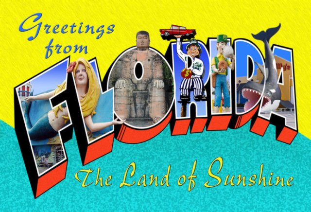 retro travel post card